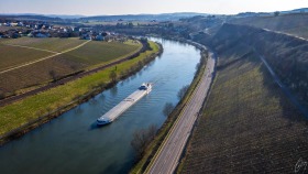 Cargo Ship on the Moselle River