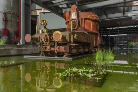 Ein Gusspfannenwagen